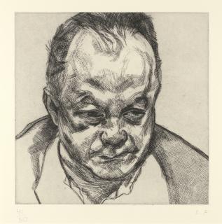 Lucian Freud - Head Of Bruce Bernard (Hartley 26)