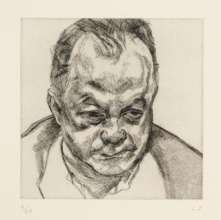 Lucian Freud - Head of Bruce Bernard (Hartley 26)
