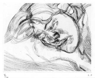 Lucian Freud - Head on a Pillow (Hartley 16)