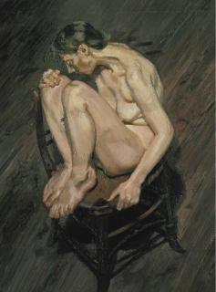 Lucian Freud - Naked Girl Perched On A Chair