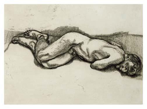Lucian Freud - Naked Man On A Bed (H. 31 I)