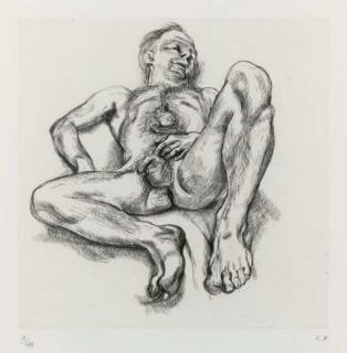 Lucian Freud - Naked Man on a Bed (H. 40)