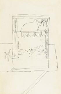 Lucian Freud - Untitled (Birds In A Cage)