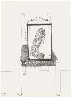 Lucian Freud - Untitled (Interior Drawing, The Owl)