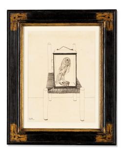 Lucian Freud - Untitled (Interior Drawing, The Owl)