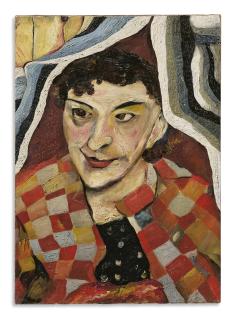 Lucian Freud - Woman in a Multi-Coloured Coat