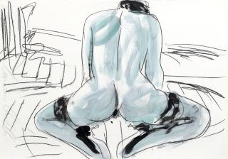 Luciano Castelli - Graublauer Rückenakt