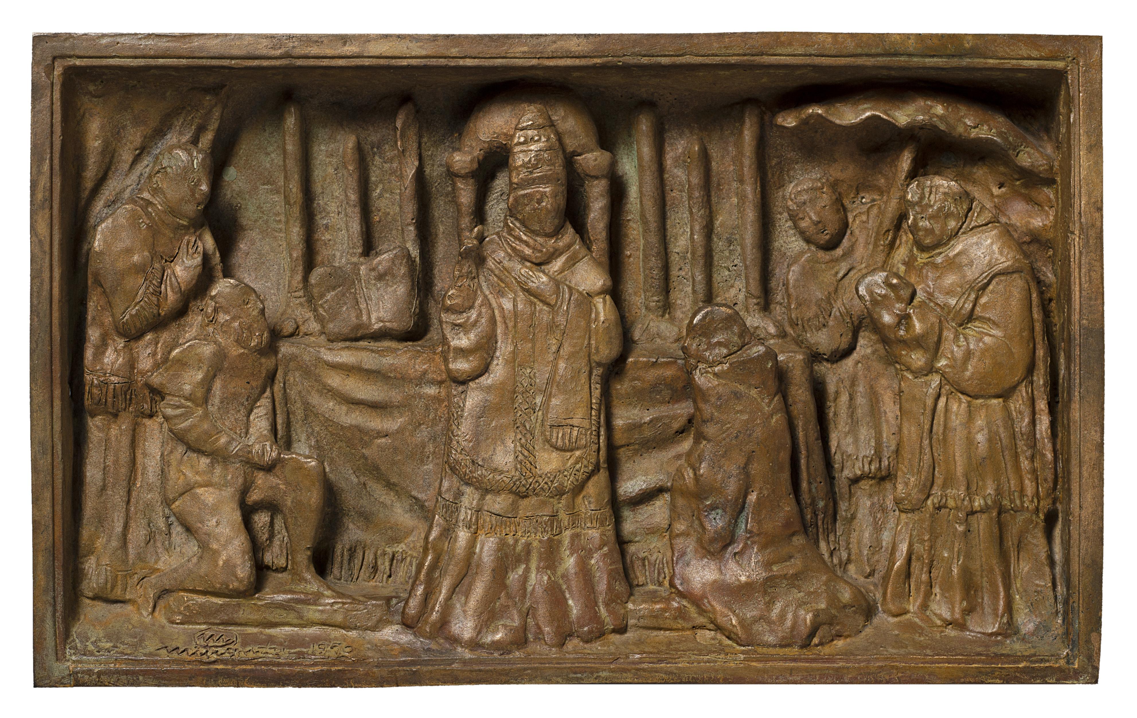 Luciano Minguzzi - Papa Martino V consacra l\'altare maggiore