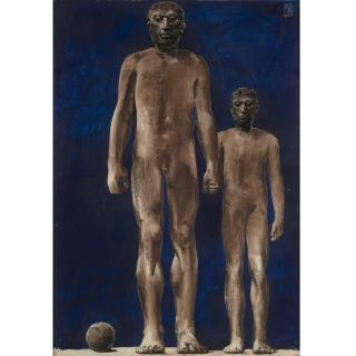 Luciano Miori - Man And Boy In Blue Ground