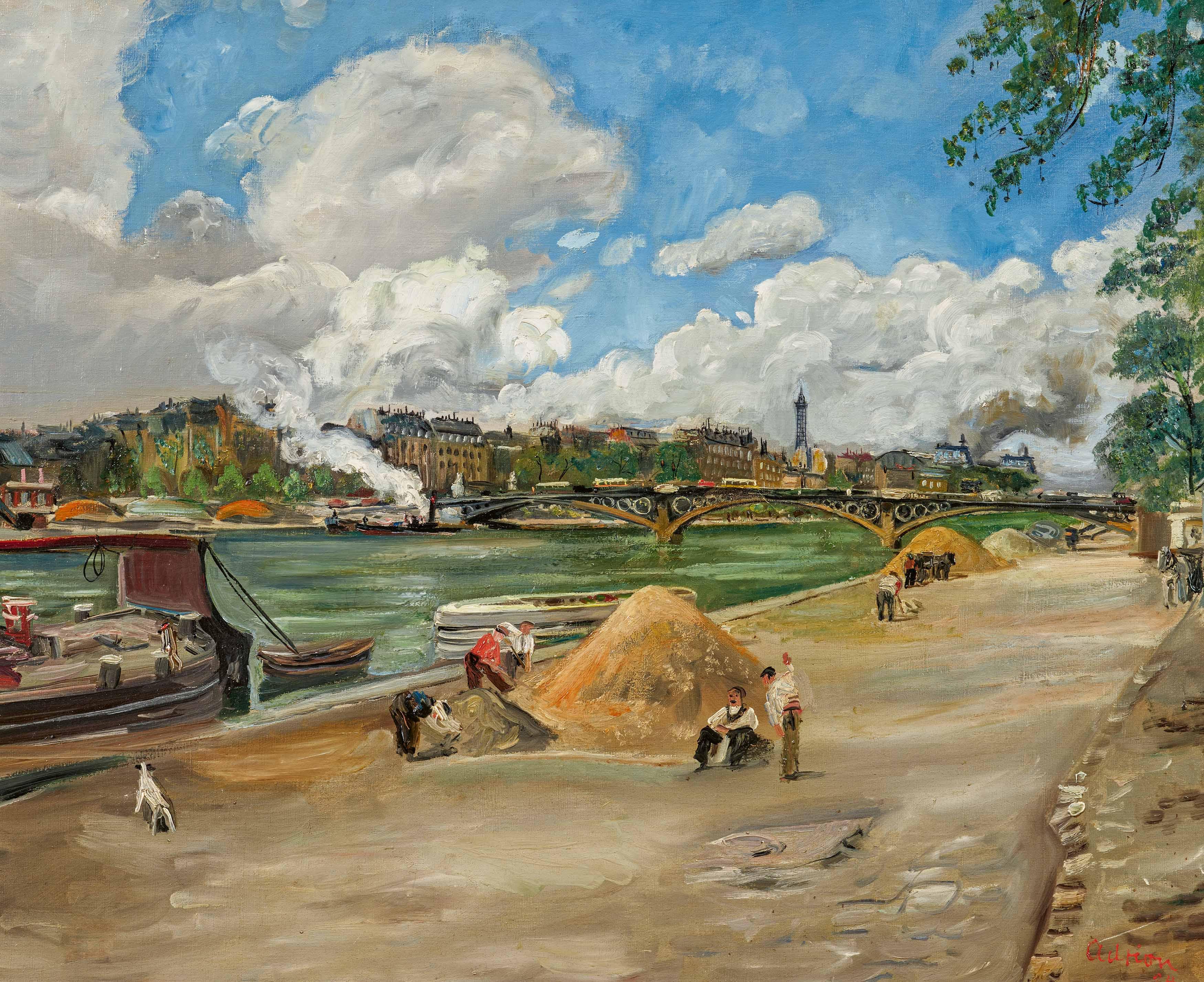 Lucien Adrion - Am Ufer der Seine in Paris.