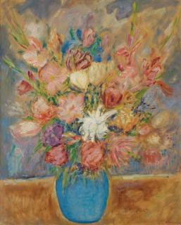 Lucien Adrion - Bouquet de fleurs (et deux autres oeuvres)