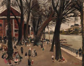 Lucien Adrion - Café by the Seine