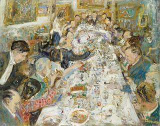 Lucien Adrion - Diner De Peintres Et Leurs Marchands Chez Monsieur Et Madame Paul Pétridès, Circa 1937