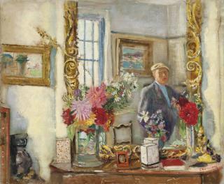 Lucien Adrion - Intérieur Avec Autoportrait