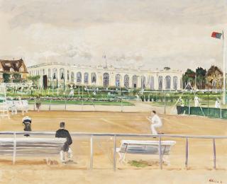 Lucien Adrion - Partie de tennis à Deauville