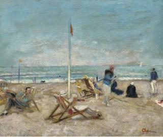 Lucien Adrion - Sur la place a Deauville