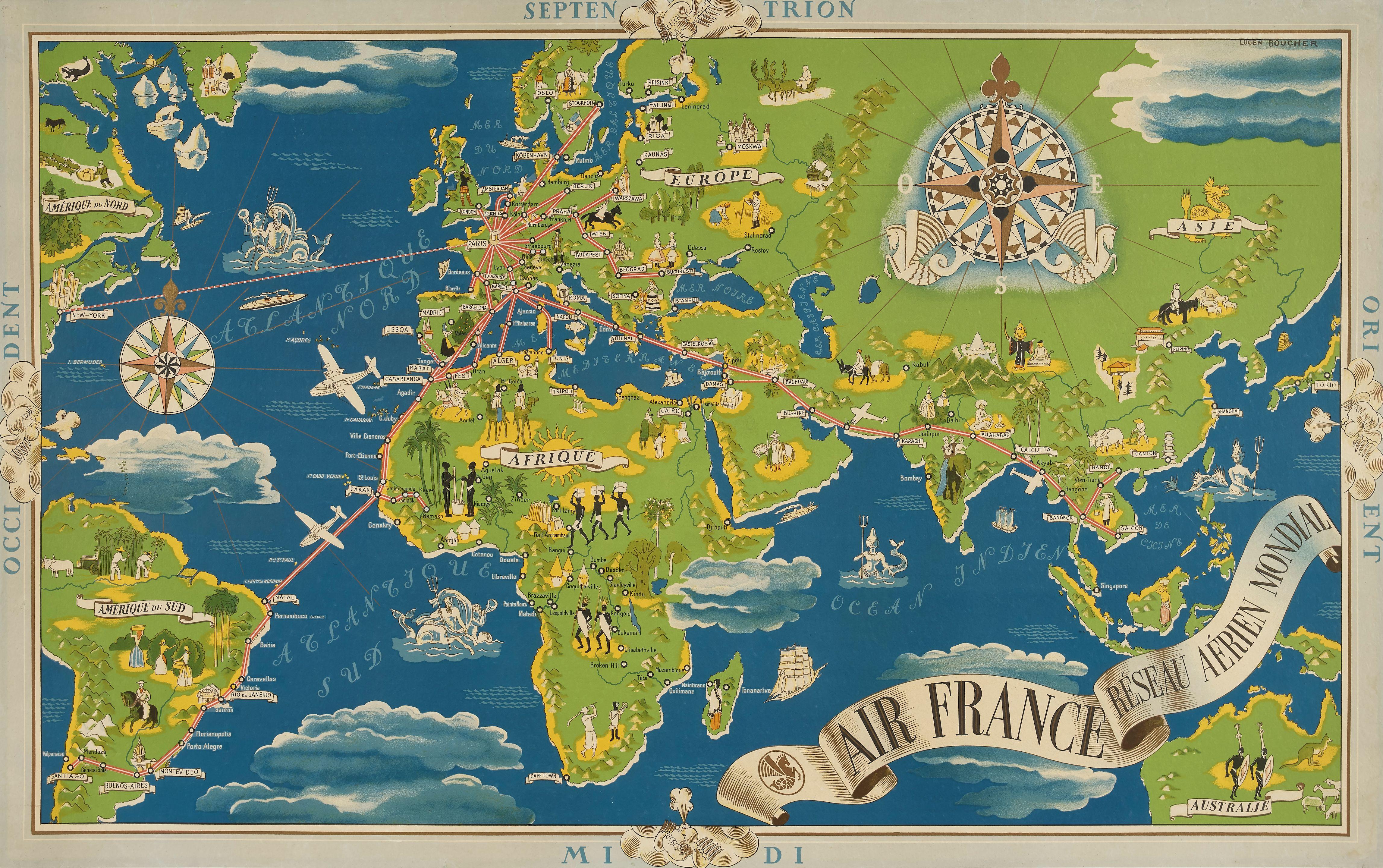 Lucien Boucher - Air France . Réseau Aérien Mondial.