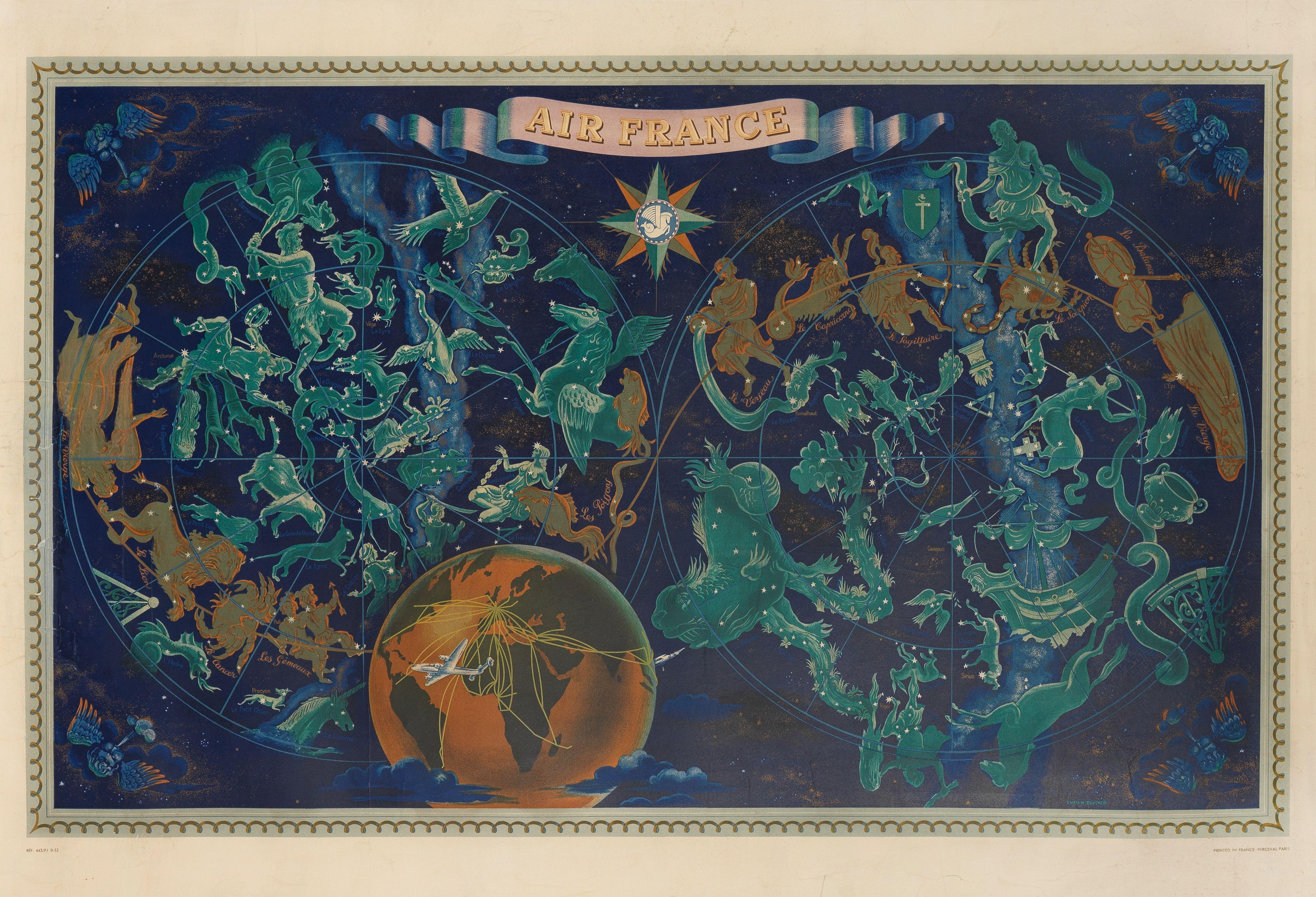 Lucien Boucher - Air France. Zodiac Map