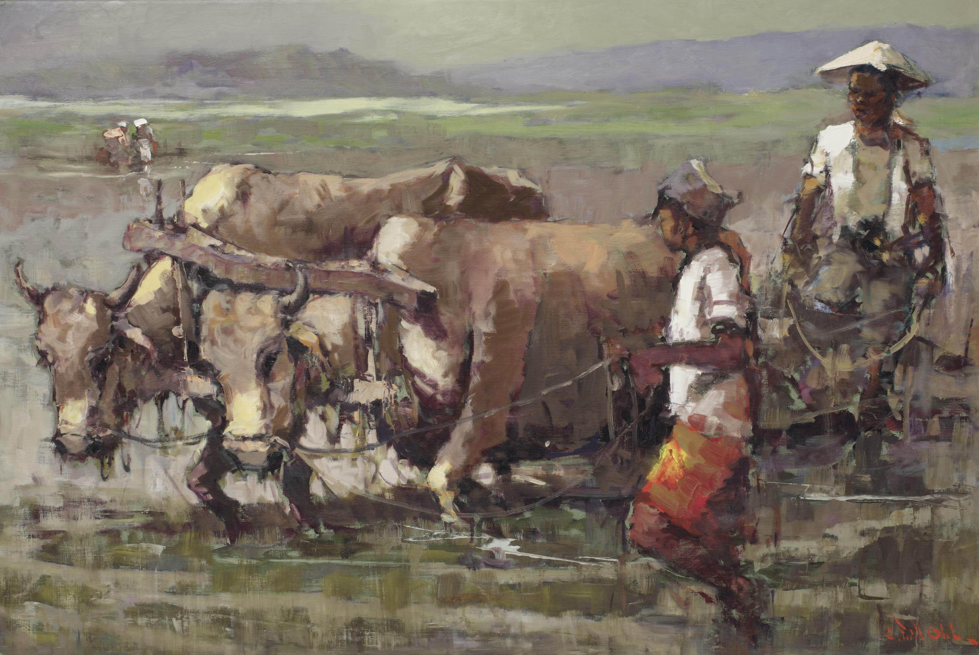 Lucien Frits Ohl - Plowing the land