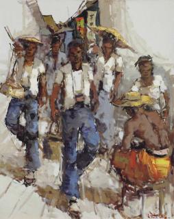 Lucien Frits Ohl - Street vendors on the market