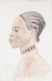 Lucien Gibert - Twenty-eight drawings of portraits of different tribes all by the same hand