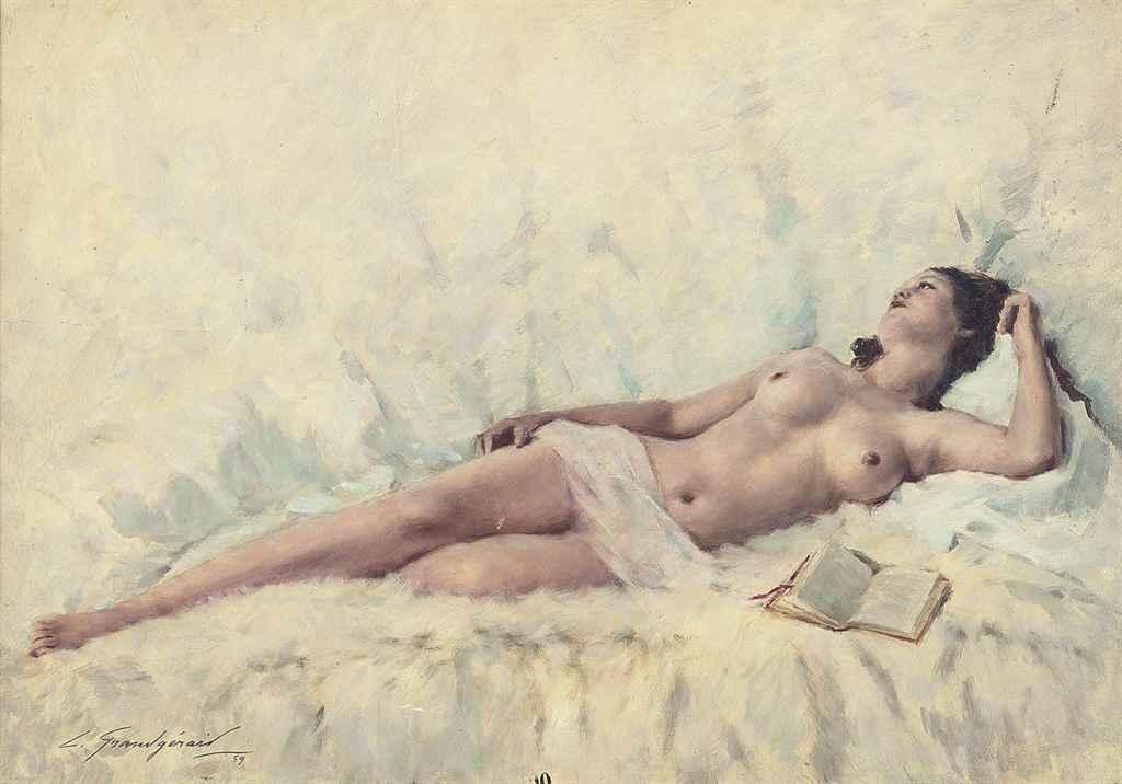 Lucien Henri Grandgérard - Reclining nude