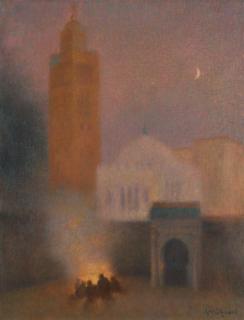 Lucien Lévy-Dhurmer - A North African City By Moonlight