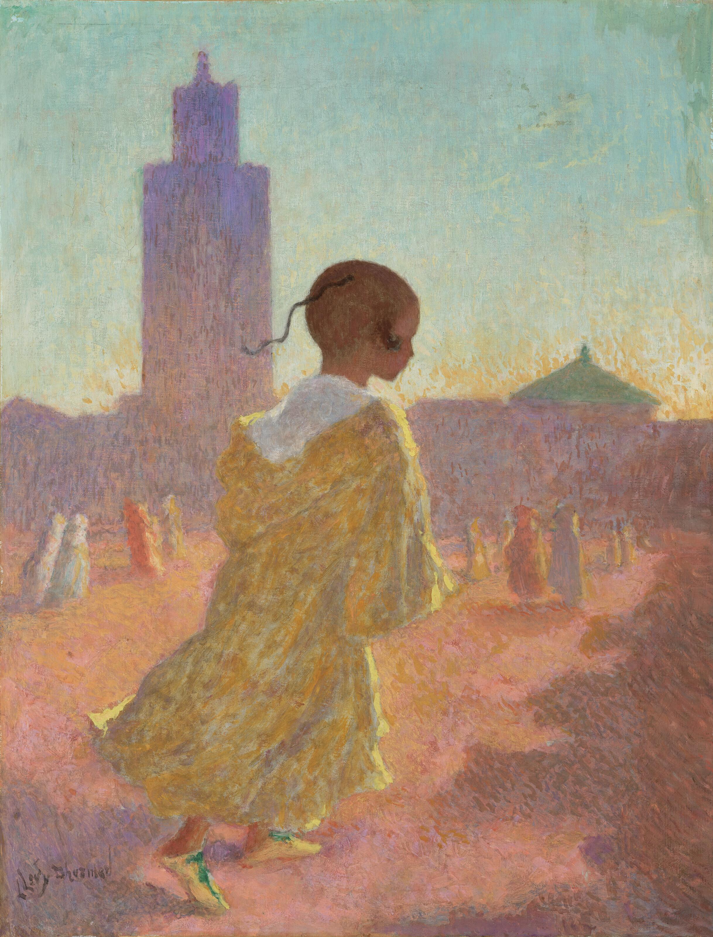 Lucien Lévy-Dhurmer - Petit Enfant Dans La Cour D\'Une Mosquée