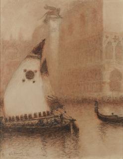 Lucien Lévy-Dhurmer - Veniselucien Lévy-Dhurmer ; Venice ; Signed, Located And Dated 1925 Lower Left ; Pen And Wash