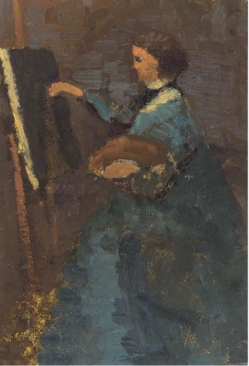 Lucien Mainssieux - An artist at her easel