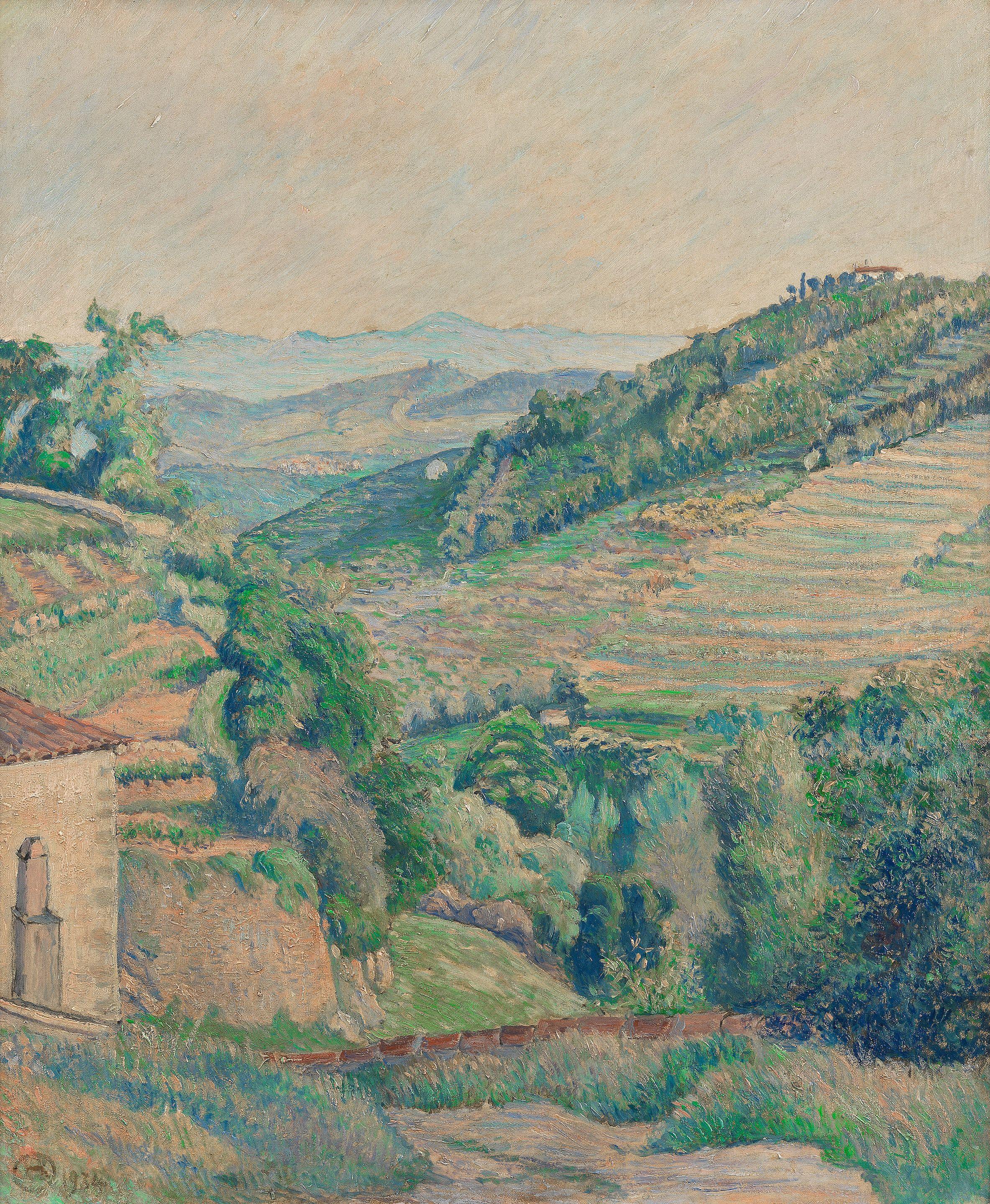 Lucien Pissarro - Le Mont Verdaille, Cotignac 55.3 x 46 cm. (21 3/4 x 18 1/8 in.)