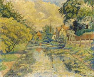 Lucien Pissarro - The millstream, Stratford St. Mary