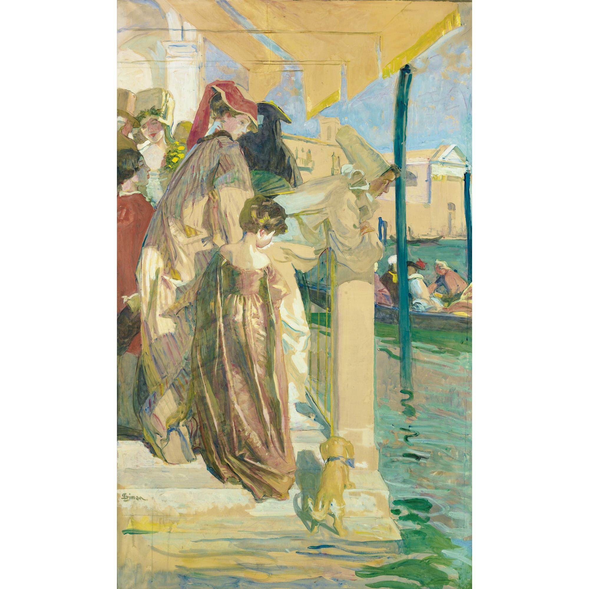 Lucien Simon - Fête À Veniselucien Simon ; Carnival In Venice ; Signed Lower Left ; Watercolour And Pencil On Paper