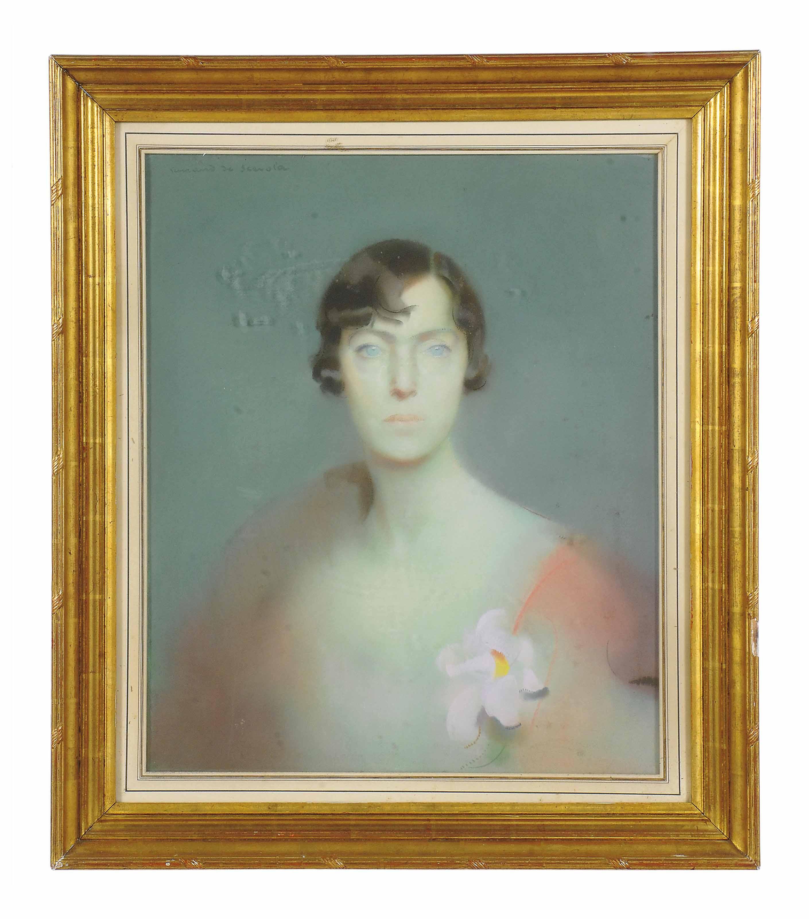 Lucien-Victor Guirand de Scévola - Portrait of Marie José of Belgium (1906-2001), bust-length