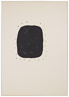 Lucio Fontana - Concetto Spaziale (Noir avec trous extérieurs)