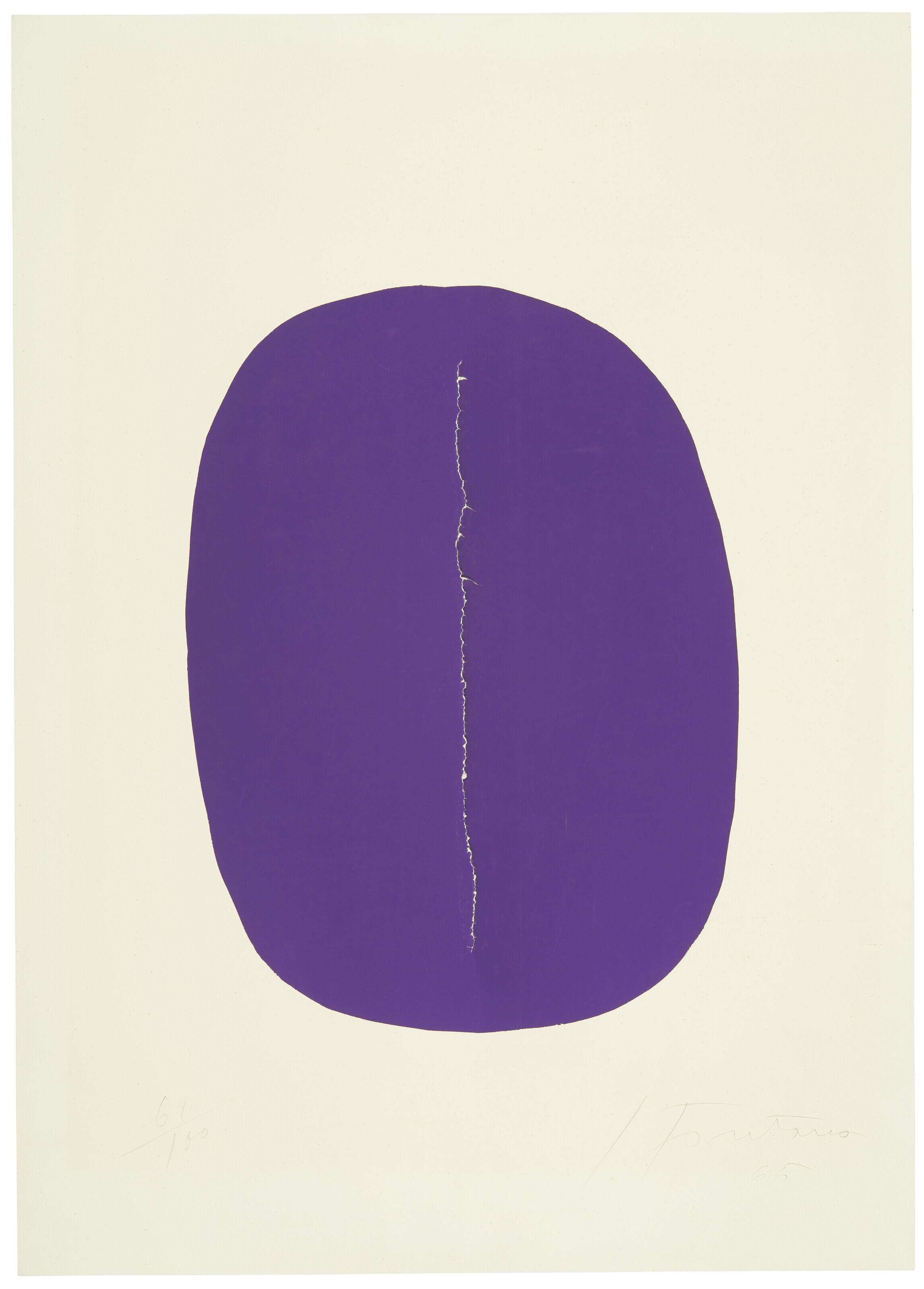 Lucio Fontana - Concetto Spaziale (Ovale violet avec fente)