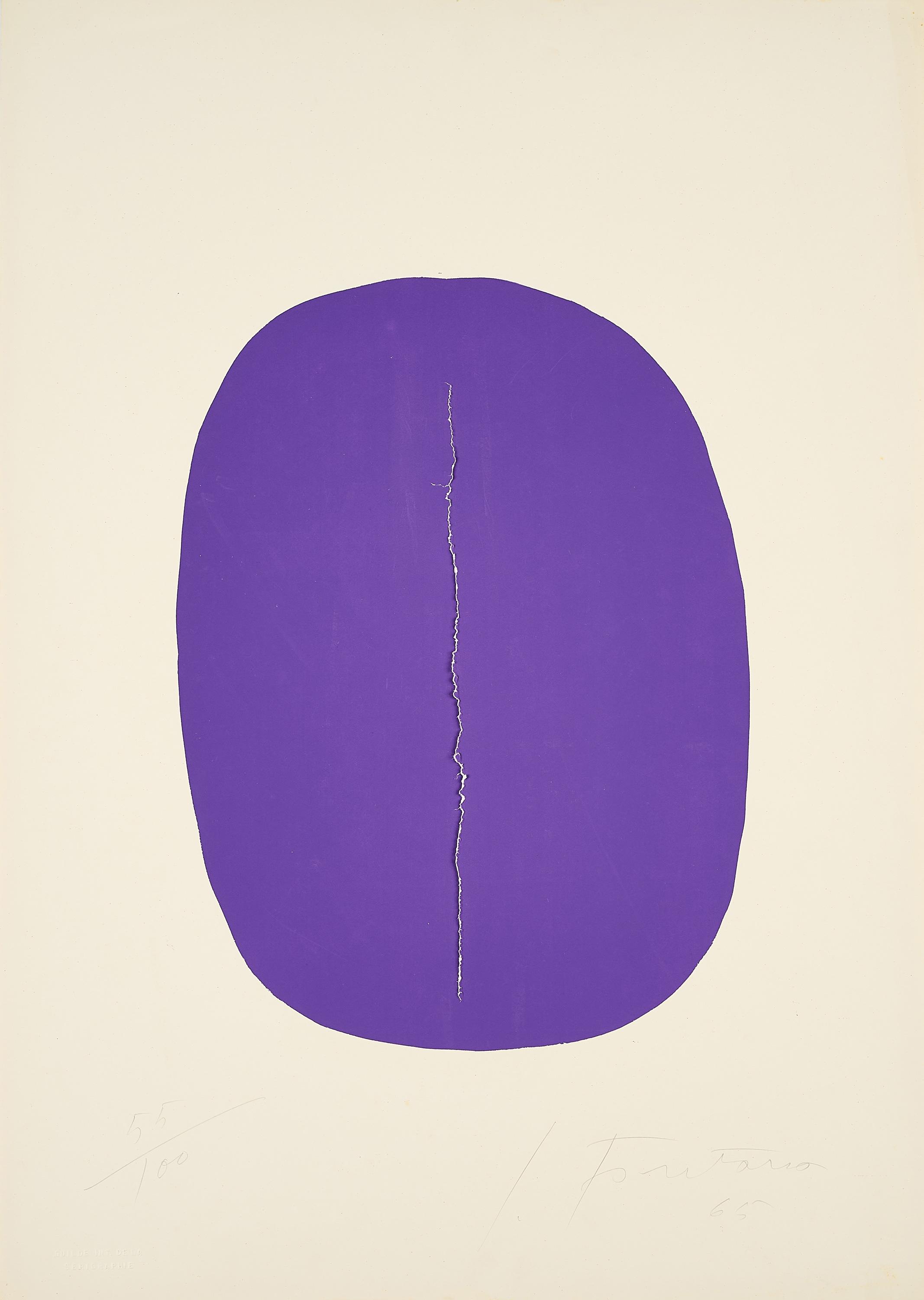 Lucio Fontana - Concetto Spaziale (Ovale violet avec fente).