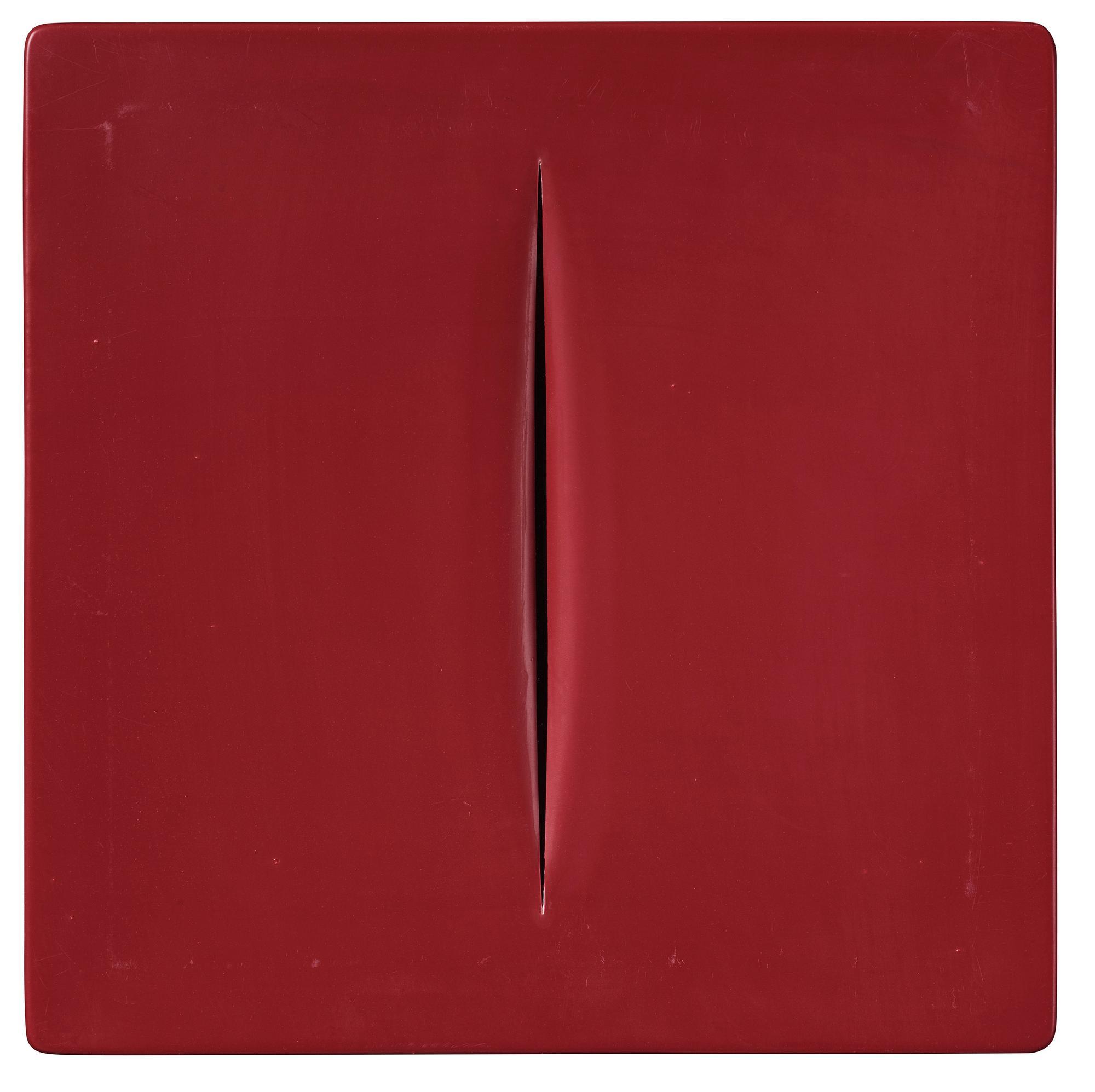 Lucio Fontana - \'Concetto spaziale (Red)\'