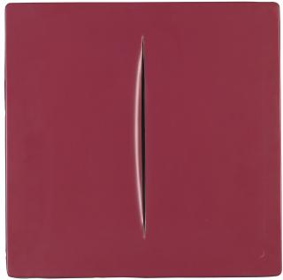 Lucio Fontana - Concetto Spaziale Rosso