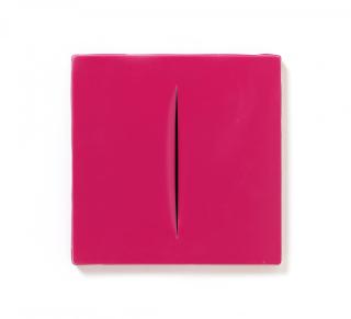 Lucio Fontana - Concetto spaziale rosso