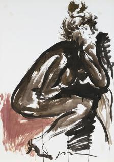 Lucio Fontana - Nudo femminile