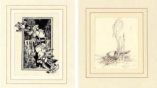 Lucy Elizabeth Kemp-Welch, R.I., R.B.A. - Apple Tree By A Lake; And The Camp Fire