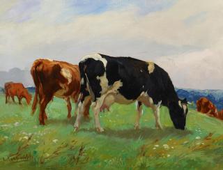 Lucy Elizabeth Kemp-Welch - Grazing cattle
