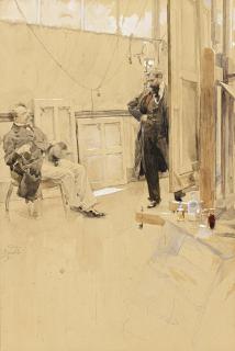 Ludek Marold - Der Maler mit seinem Modell im Atelier (Alfons Mucha?)