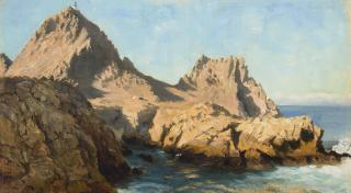 Ludmilla Pilat Welch - Farallon Islands 10 1/2 x 19 in. framed 17 x 25 1/2 in.