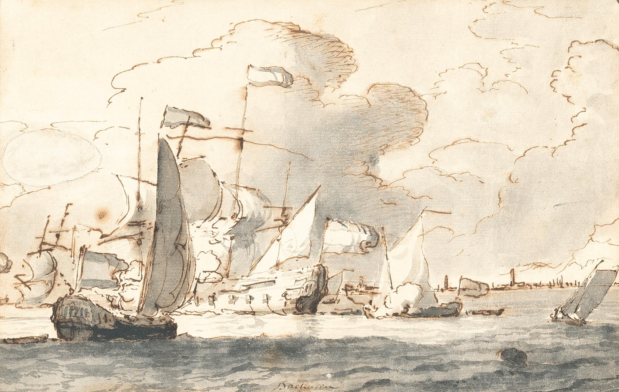 Ludolf Backhuysen - Gefecht auf See