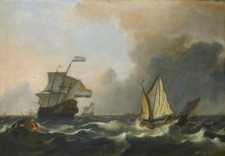 Ludolf Backhuysen - Shipping In Rough Waters Off The Dutch Coast