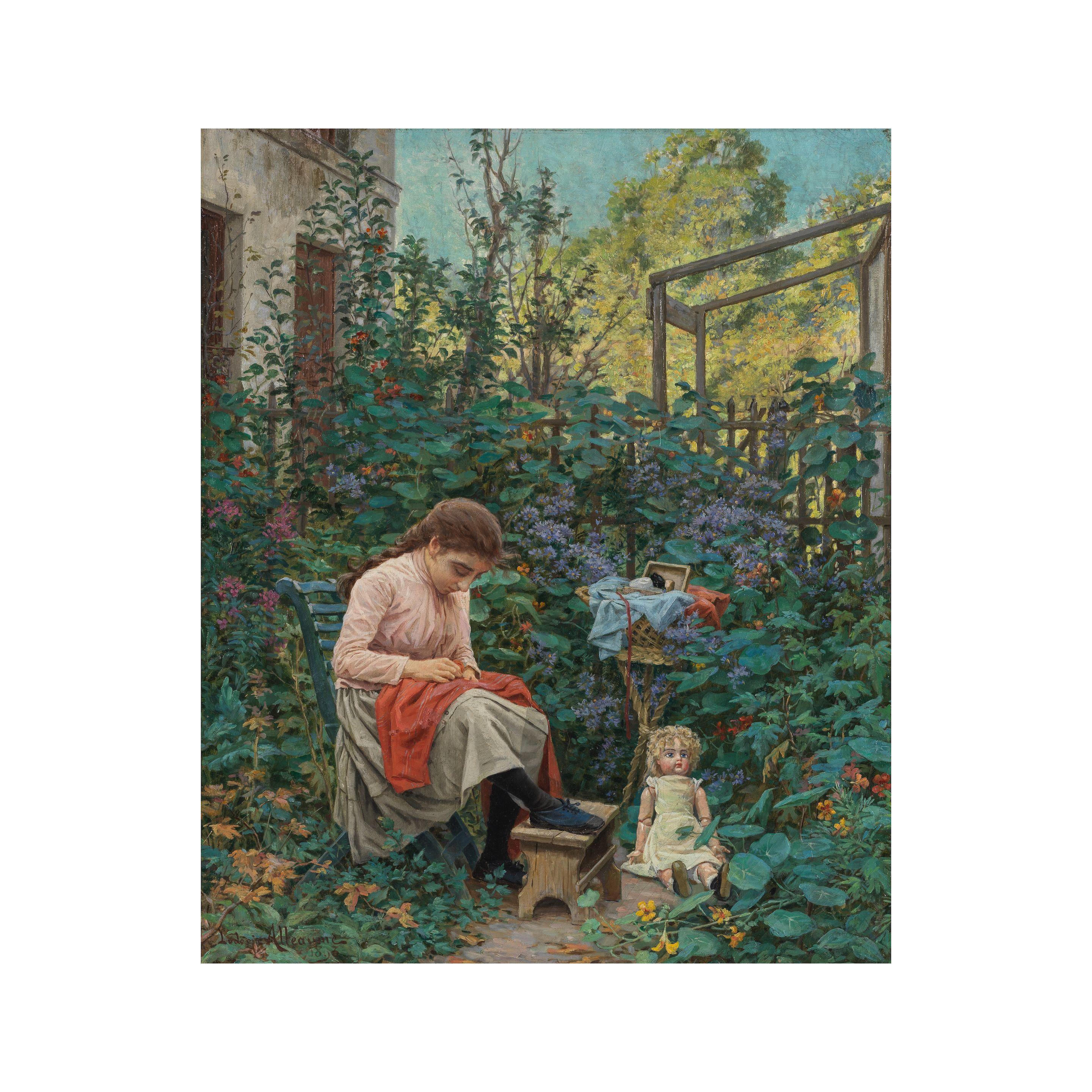 Ludovic Alleaume - Jeune fille à son ouvrage