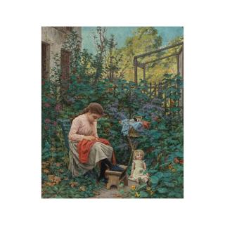 Ludovic Alleaume - Jeune fille à son ouvrage