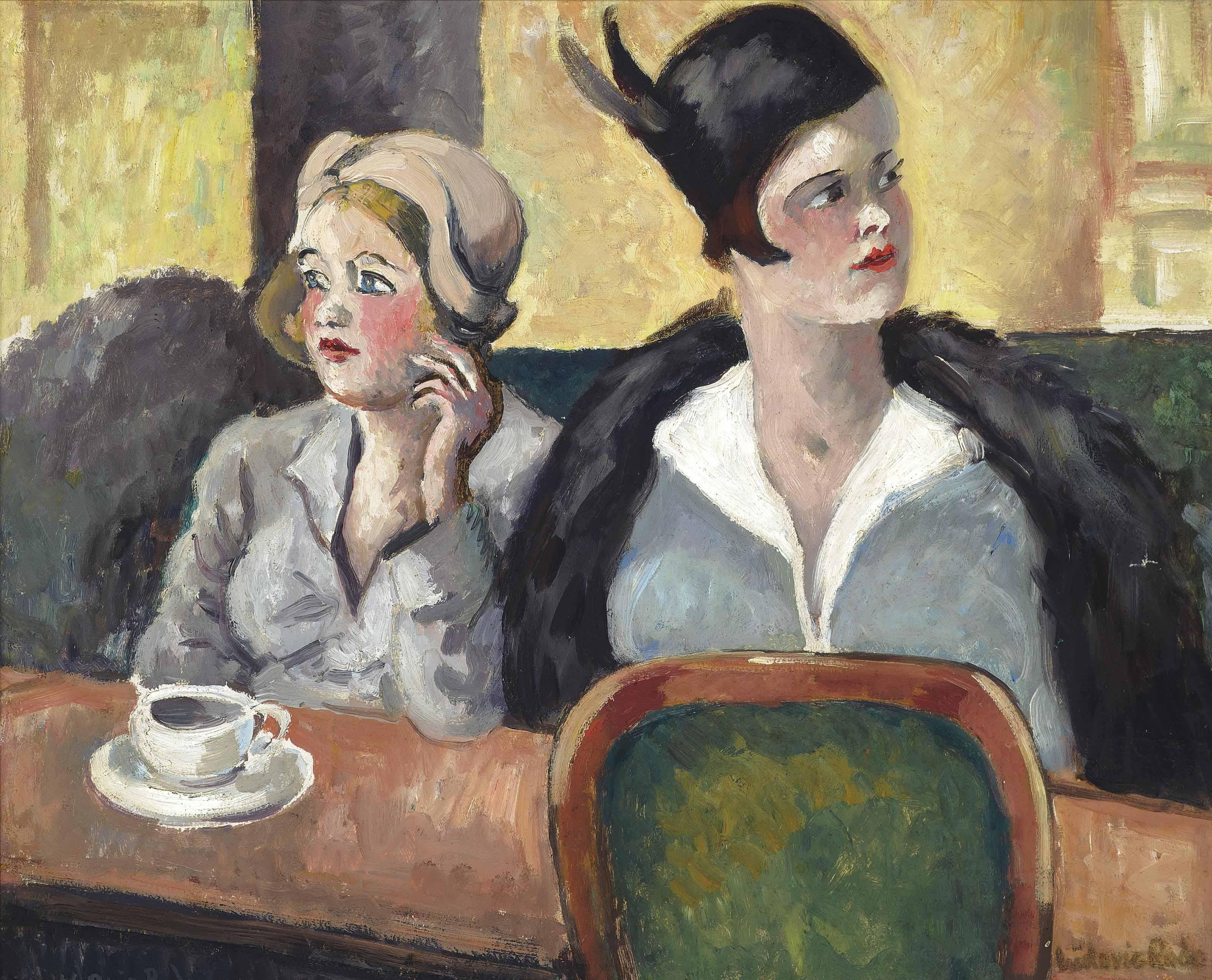 Ludovic Rodo-Pissarro - Deux Femmes Au Café